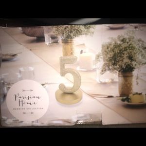 Gold glitter table numbers